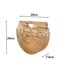 Bamboo Bags for Women 2019 Beach Handbags Semicircle Moon For Kids And Ladies Totes Summer Woman's Bag