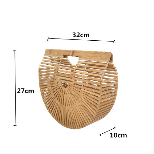 Bamboo Bags for Women 2019 Beach Handbags Semicircle Moon For Kids And Ladies Totes Summer Woman's Bag