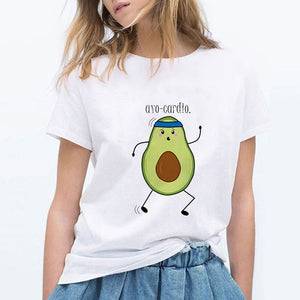 LUCKYROLL T Shirt Women YOU COMPLETE ME Avocado Tshirt 90s Short Sleeve Casual Retro T-shirt Female Summer Funny Hipster Top