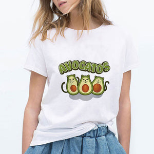 LUCKYROLL T Shirt Women YOU COMPLETE ME Avocado Tshirt 90s Short Sleeve Casual Retro T-shirt Female Summer Funny Hipster Top